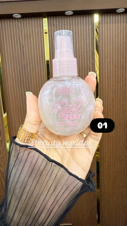Super Amazing Ushas Crystal Shimmer Spray – Instant Glow & Sparkle ✨