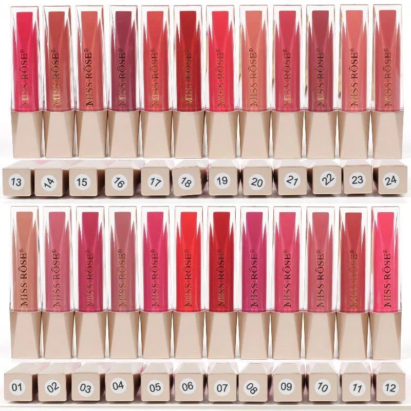 Miss Rose 3 PC Velvet Matte Lip Gloss Set – Hydrating & Moisturizing Lip Colors