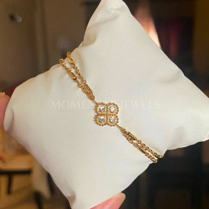 Luxury double layered clover bracelet