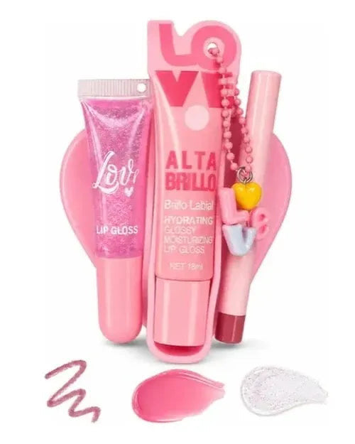 Lucky Model 3-in-1 Lip Gloss & Lip Liner Set 💗