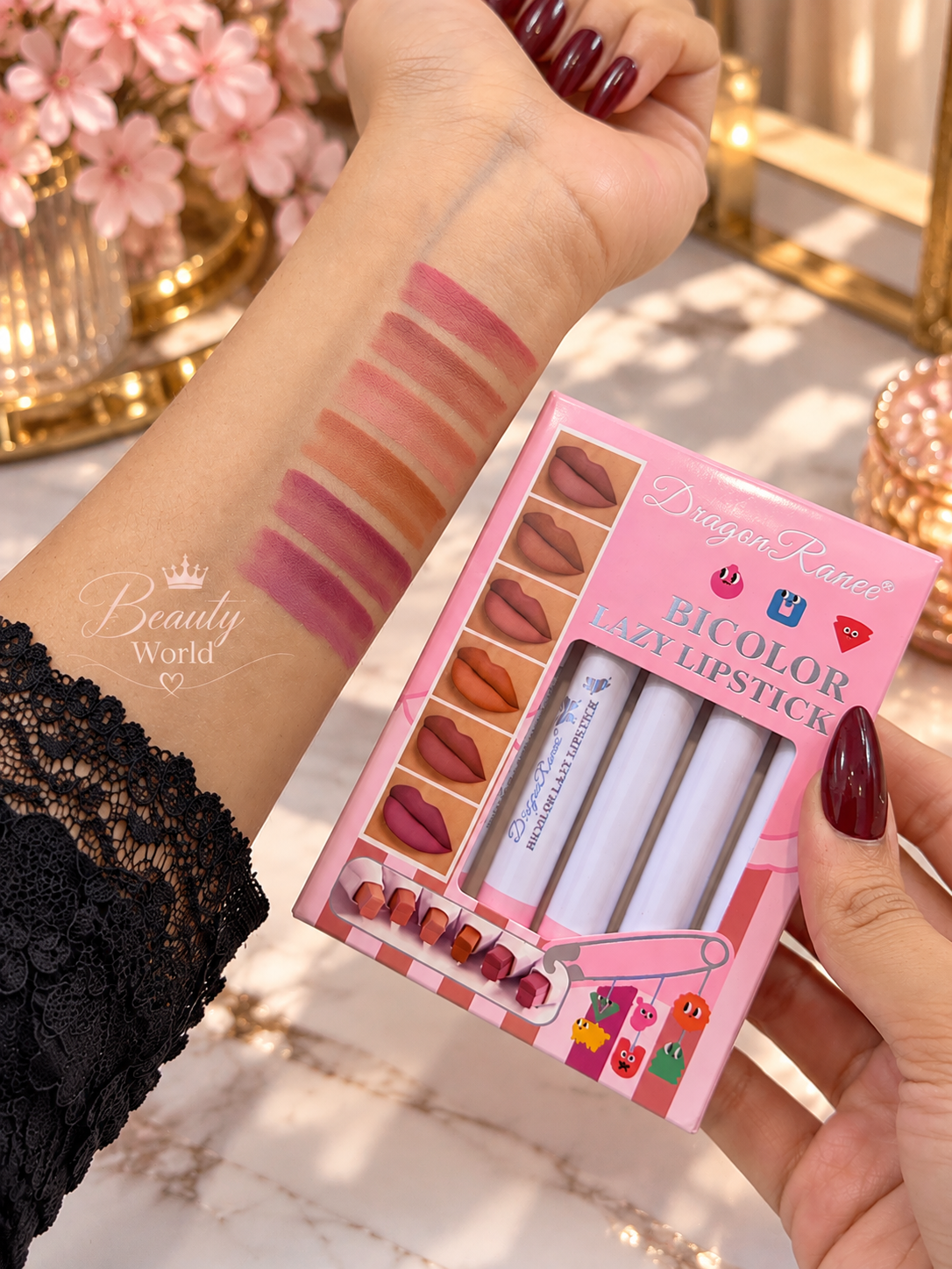 💗 BICOLOR LAZY LIPSTICK SET 💄✨