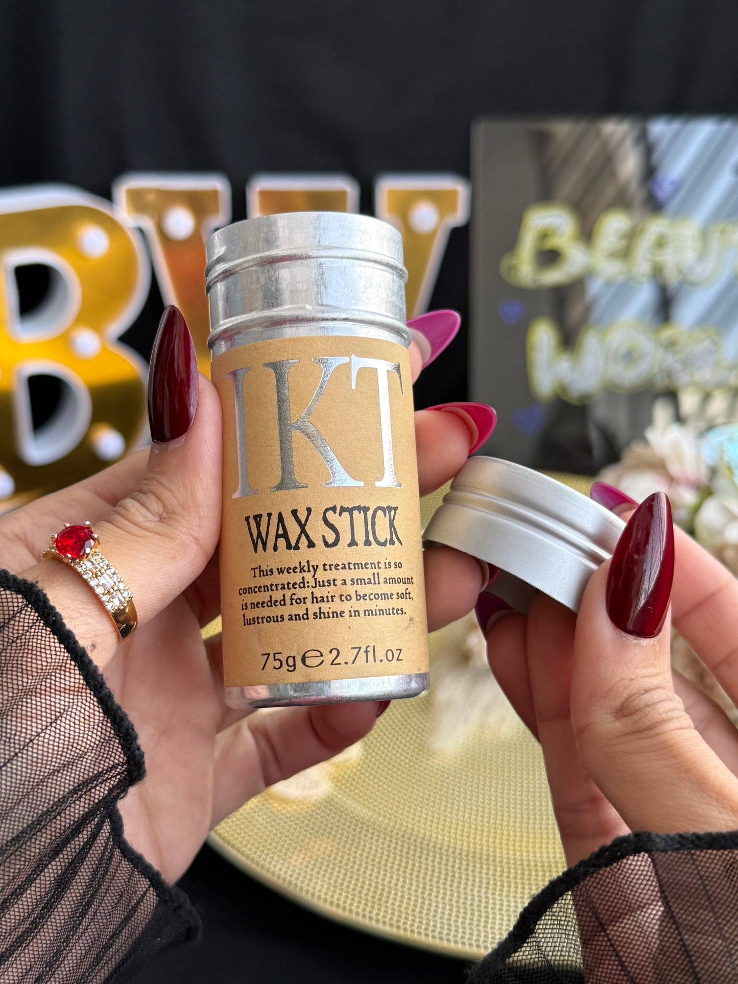 Ikt hair wax stick for sleek and frizz free look