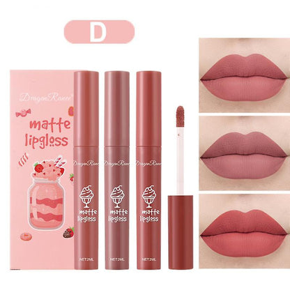 DRAGON RANEE 3PCS/Set Velvet Matte Lip Gloss Set