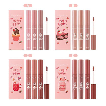 DRAGON RANEE 3PCS/Set Velvet Matte Lip Gloss Set