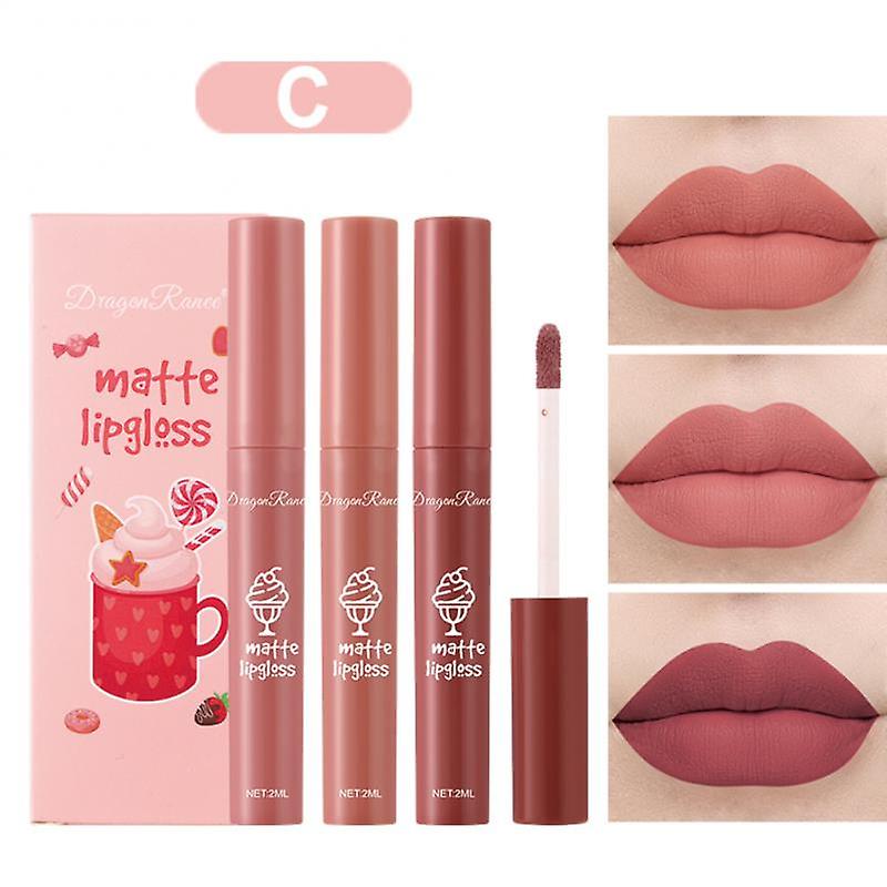 DRAGON RANEE 3PCS/Set Velvet Matte Lip Gloss Set