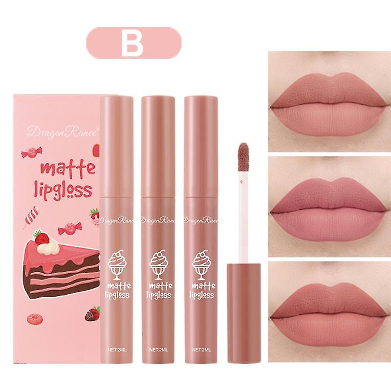 DRAGON RANEE 3PCS/Set Velvet Matte Lip Gloss Set