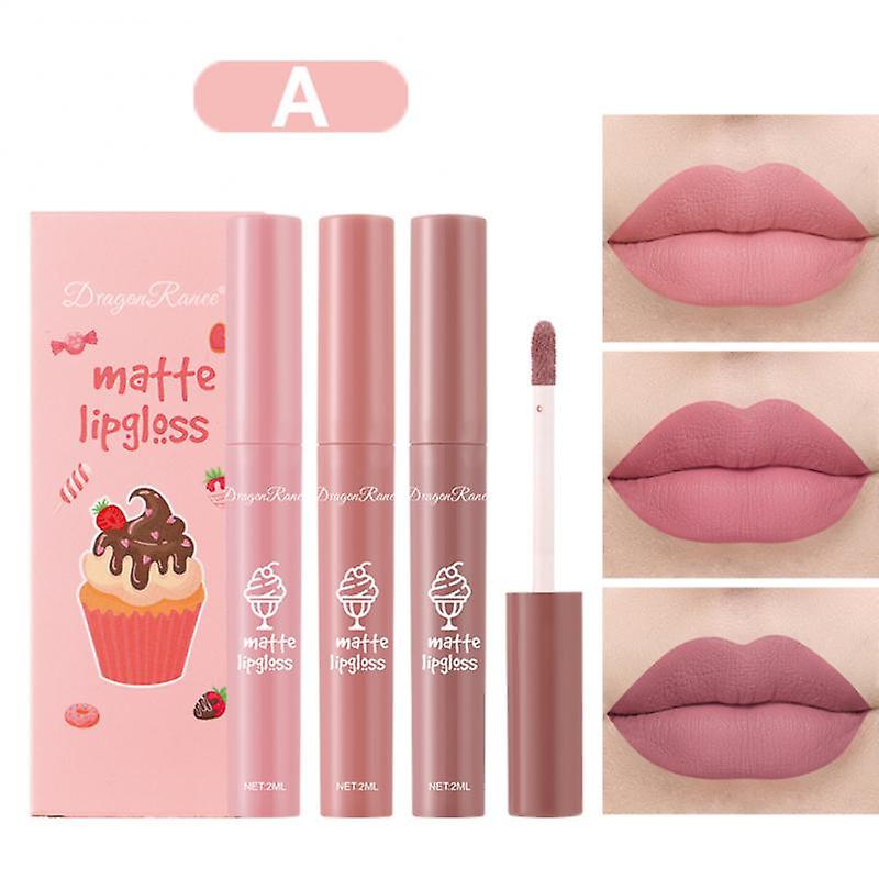 DRAGON RANEE 3PCS/Set Velvet Matte Lip Gloss Set
