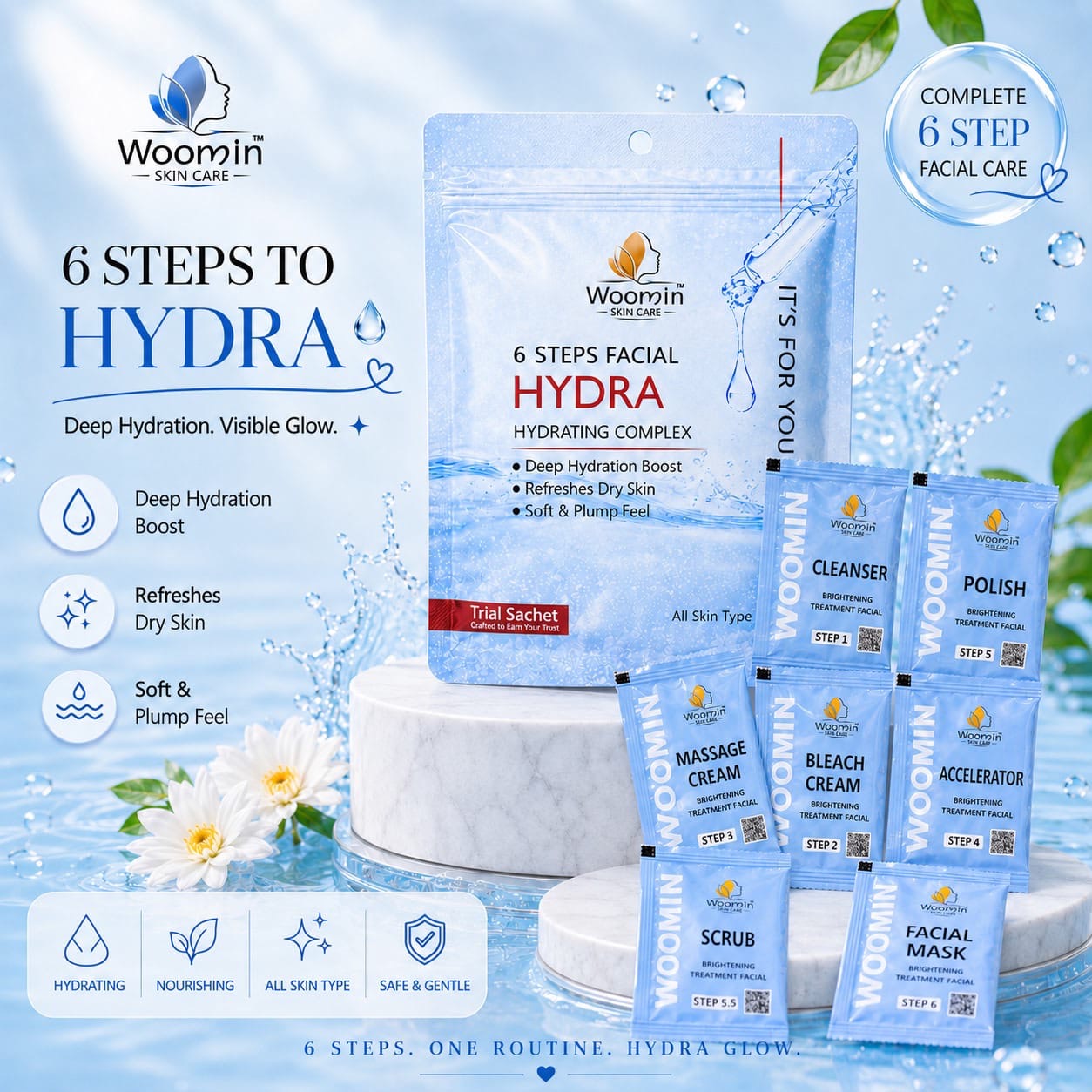 Woomin 6 steps trial facial kit