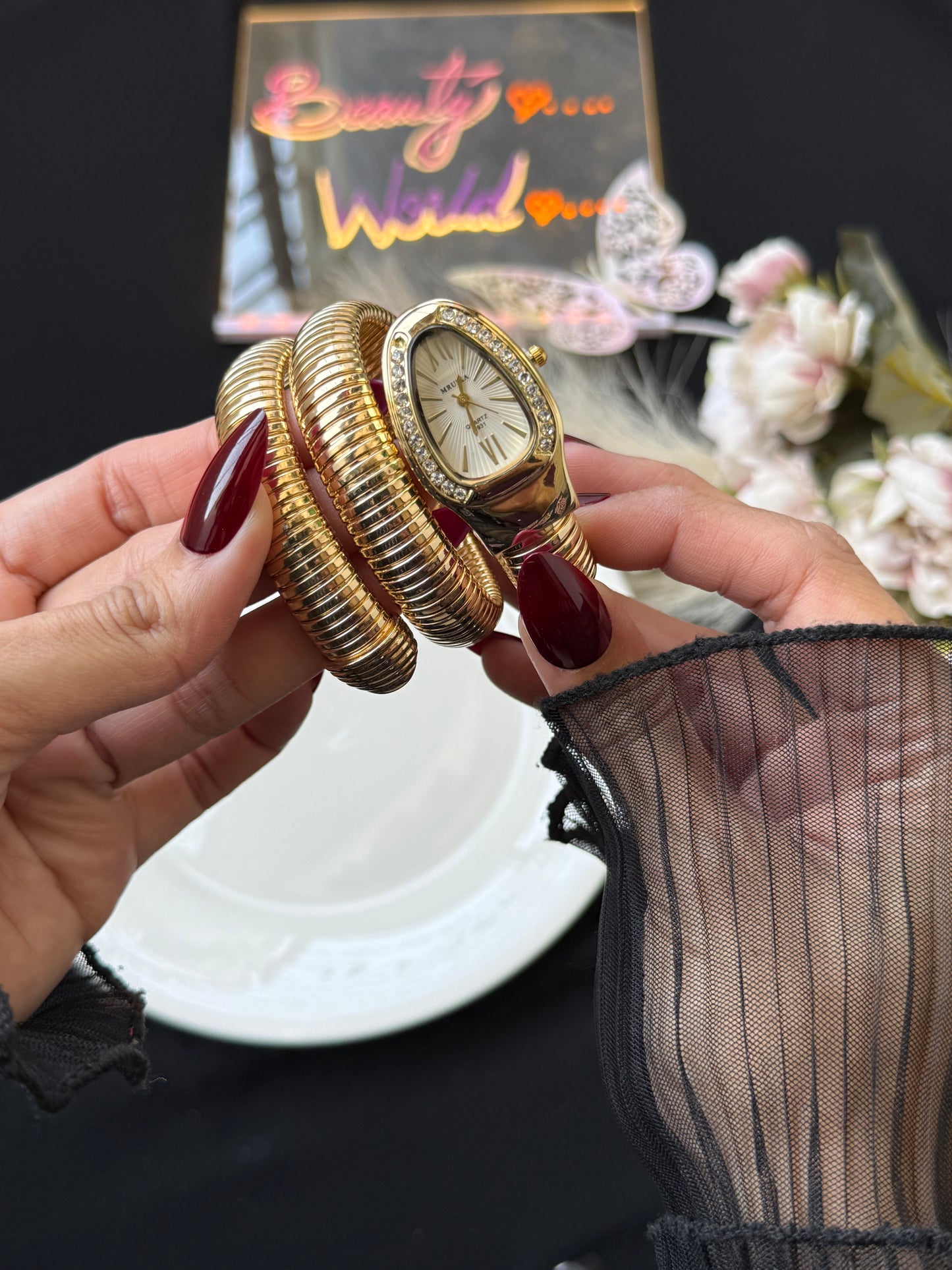 Stainless steel snake watch