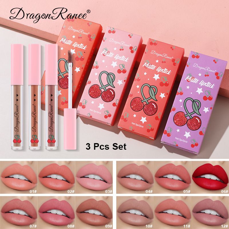 Dragon Ranee 3pcs Matte Lipsticks Set