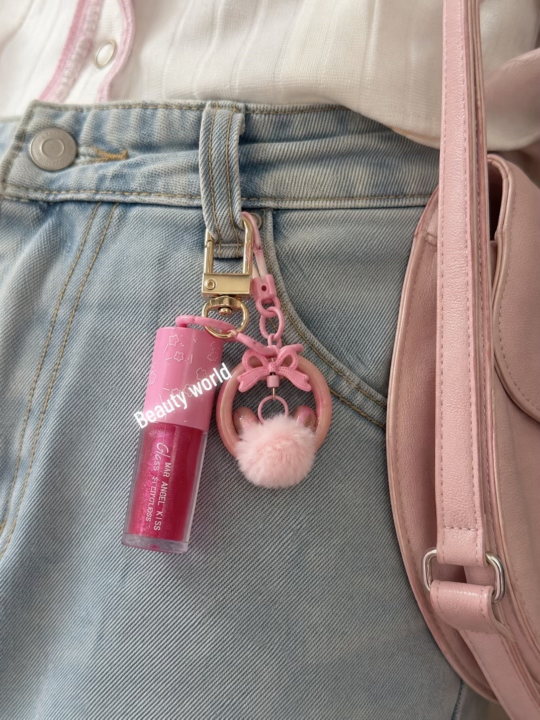 🎀 Gloss, glam & a little extra cuteness! 💕✨hanging charm lipgloss