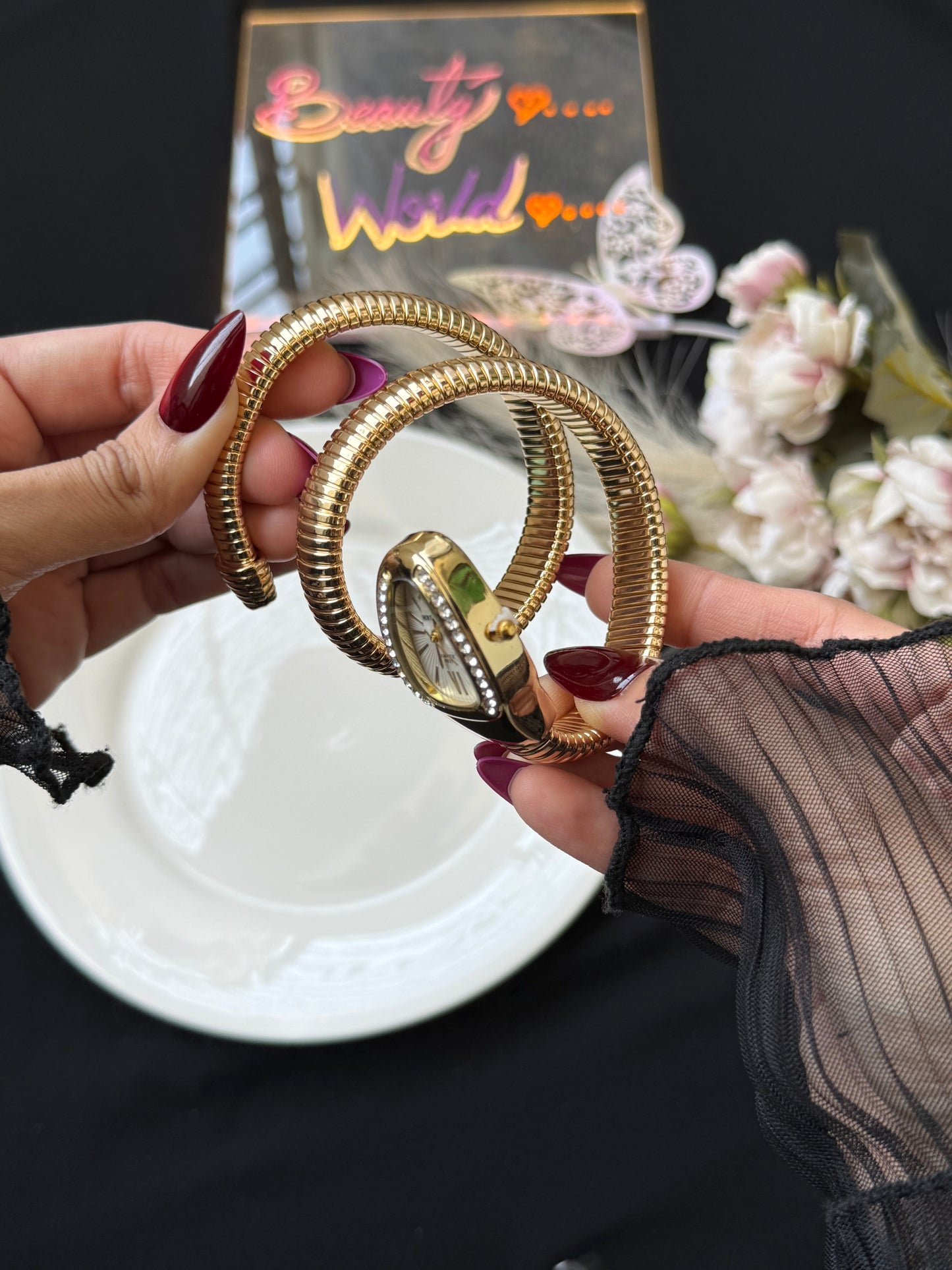 Stainless steel snake watch