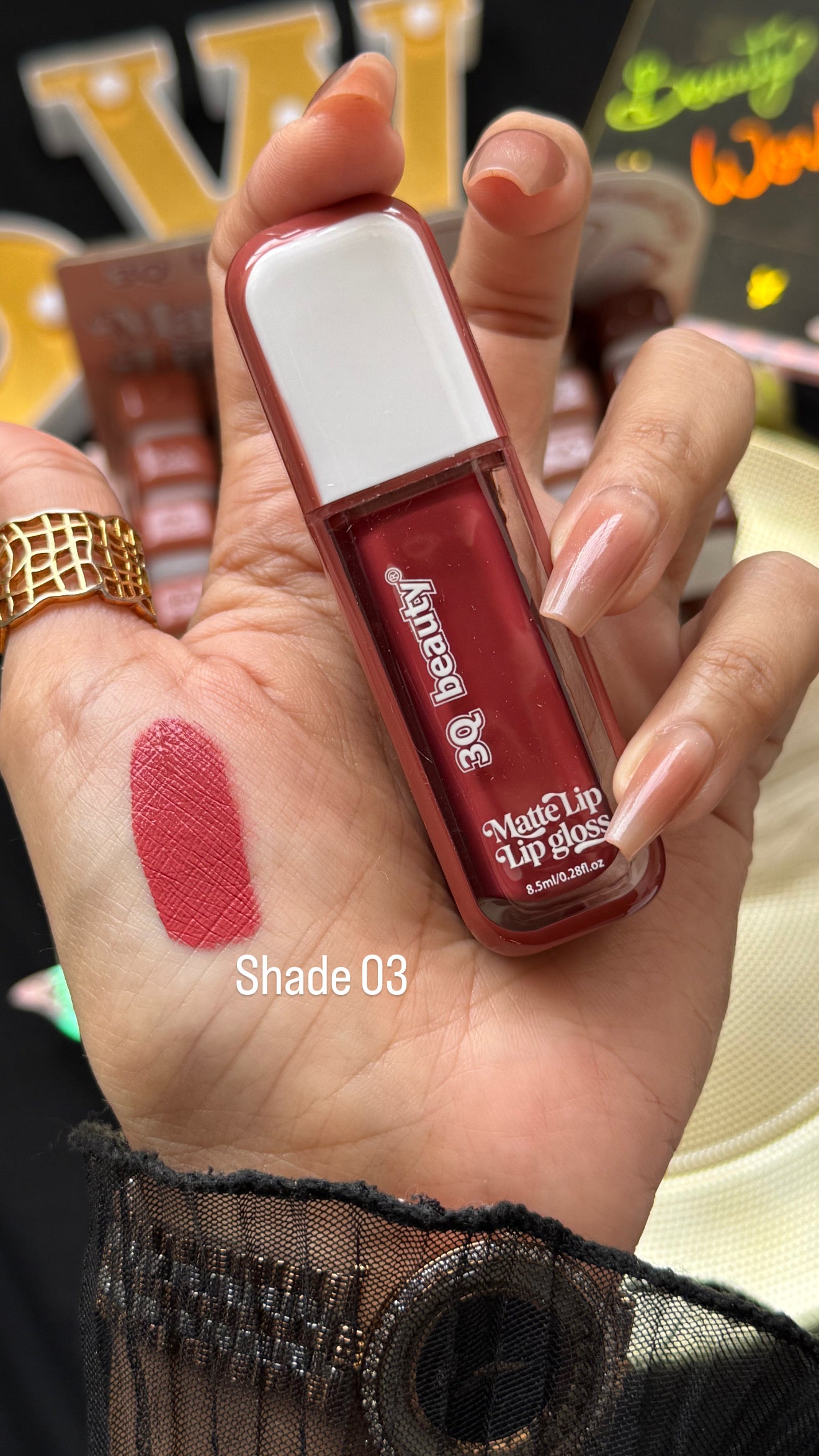 3Q beauty nude matte lipglosses