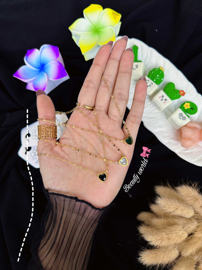 Gold Plated Heart Pendant Chain