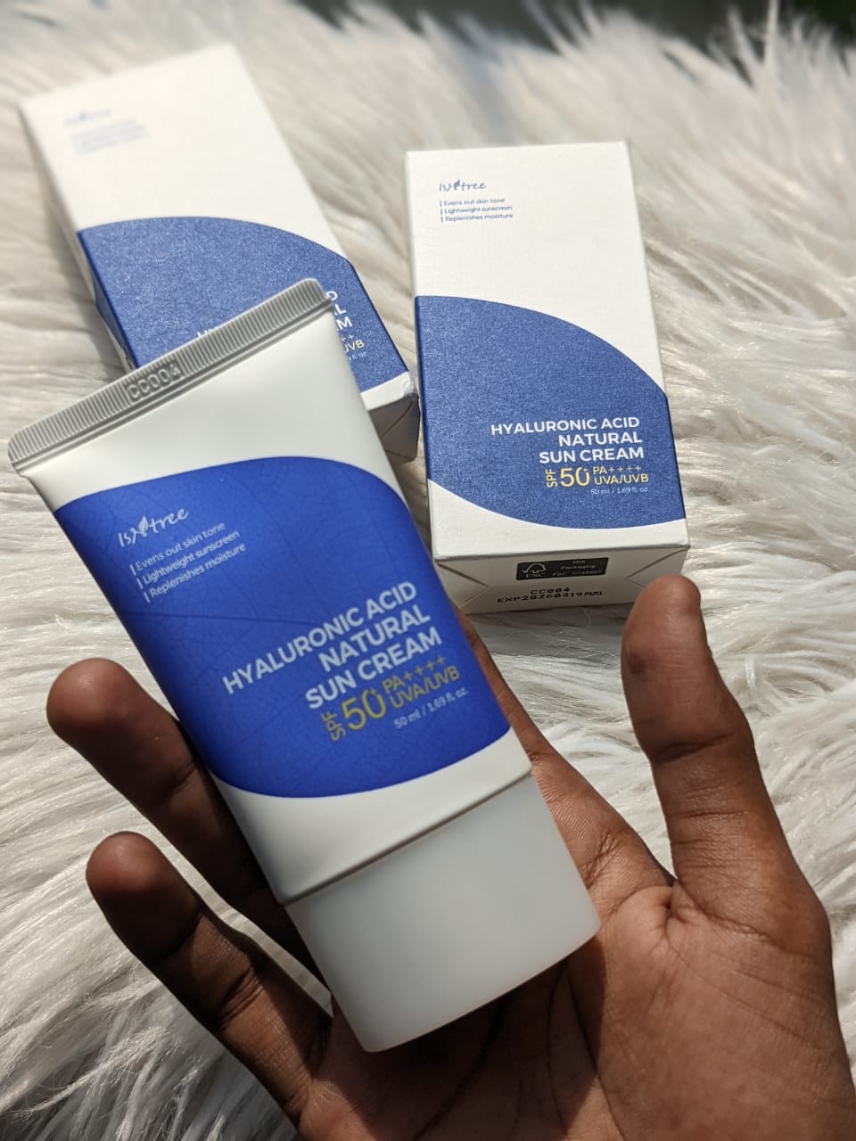 Original leftover ISNTREE Hyaluronic Acid Natural Suncream SPF50 PA+++ 50ml*