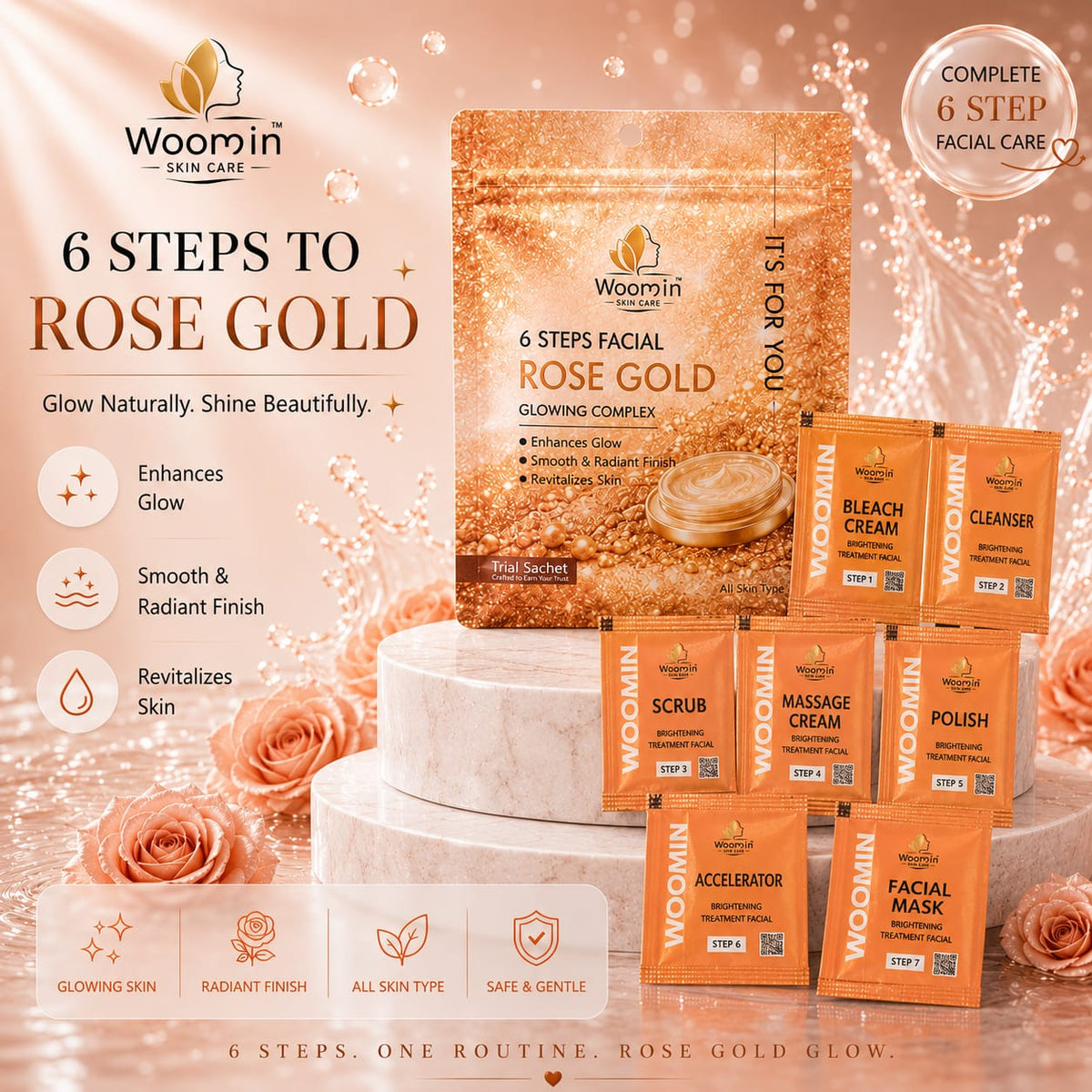 Woomin 6 steps trial facial kit