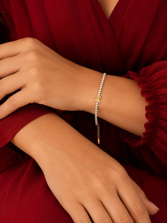 Stainless steel butterfly zircon bracelet