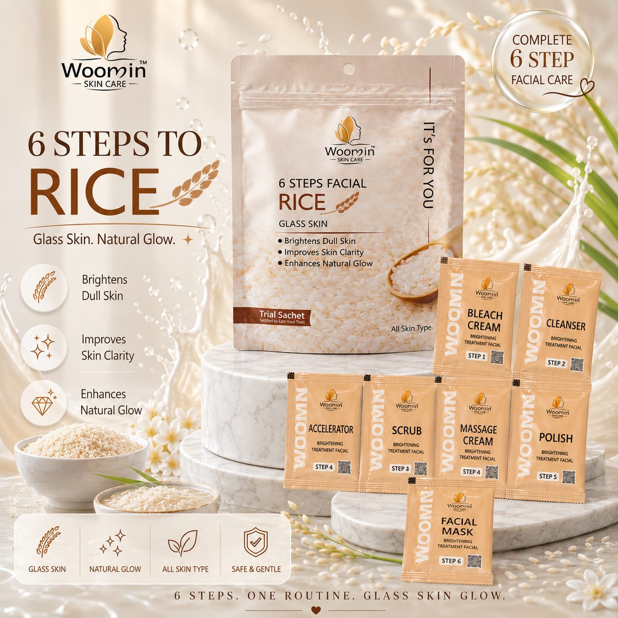 Woomin 6 steps trial facial kit