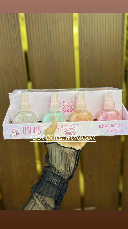 Super Amazing Ushas Crystal Shimmer Spray – Instant Glow & Sparkle ✨